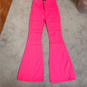 Bright Pink Flared Pants